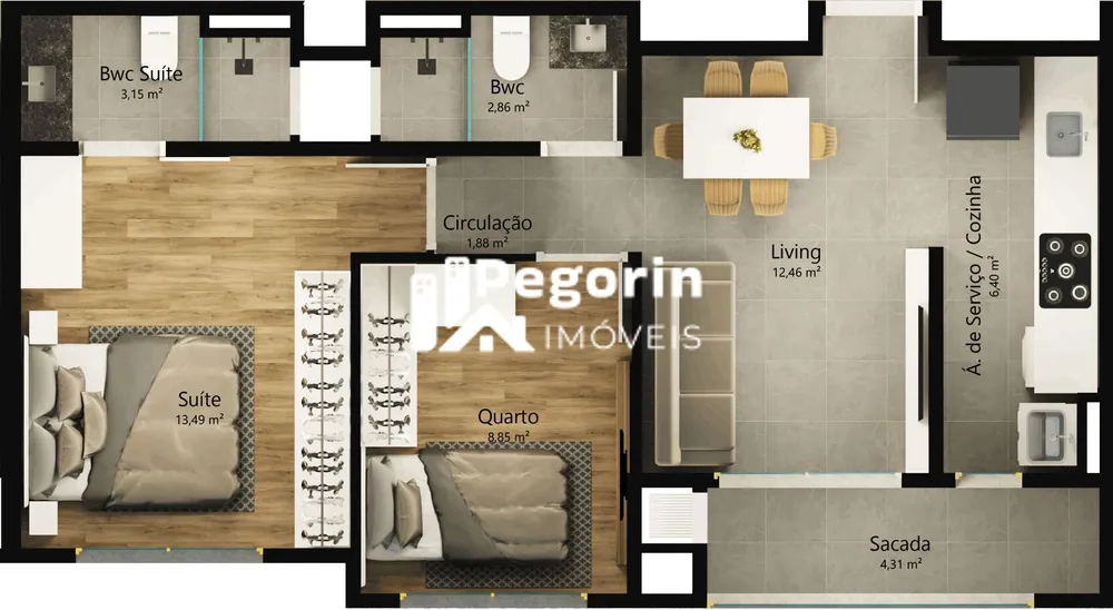 Apartamento, 2 quartos, 62 m² - Foto 10