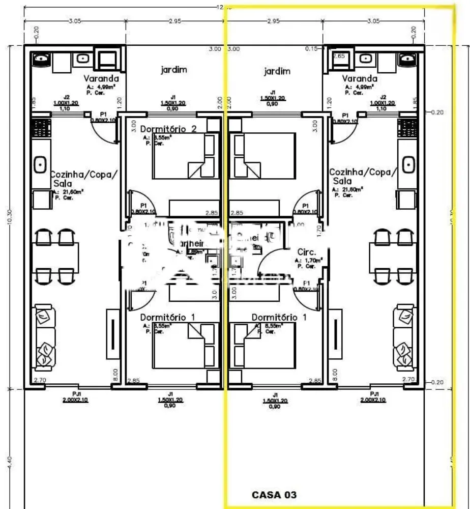 Casa, 2 quartos, 54 m² - Foto 12