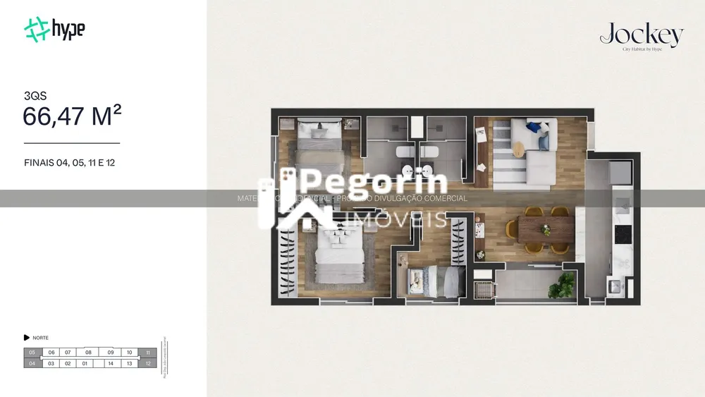 Apartamento, 3 quartos, 66 m² - Foto 7