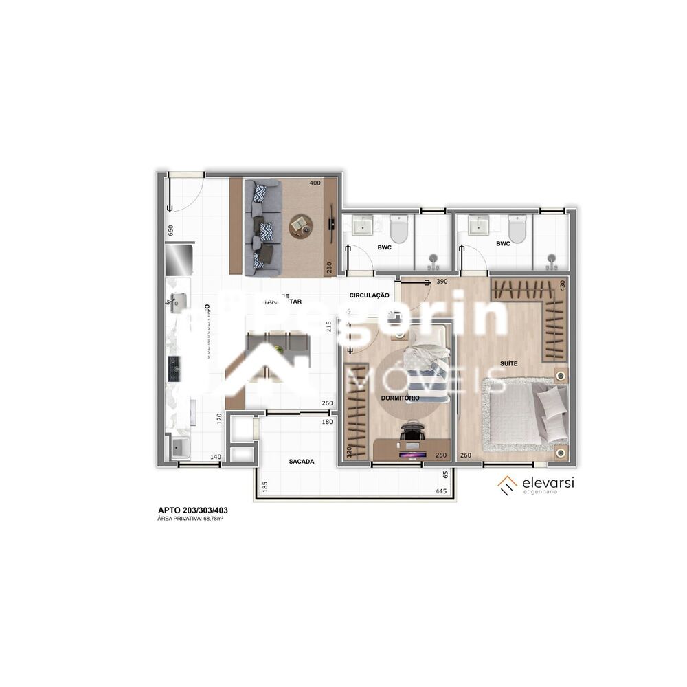 Apartamento à venda com 2 quartos, 62m² - Foto 3