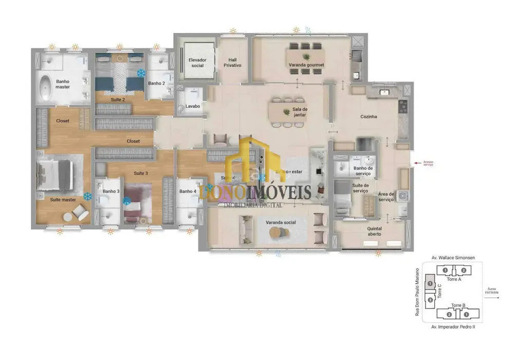 Apartamento, 4 quartos, 203 m² - Foto 1