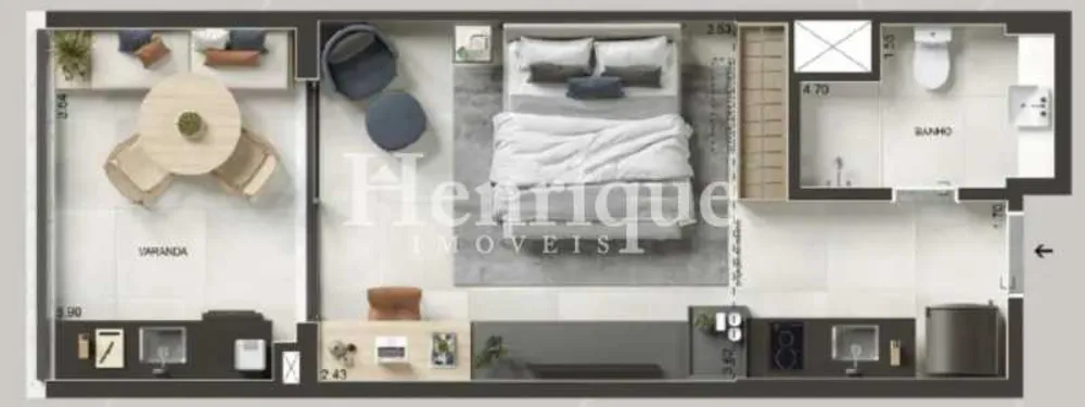 Apartamento, 1 quarto, 40 m² - Foto 3