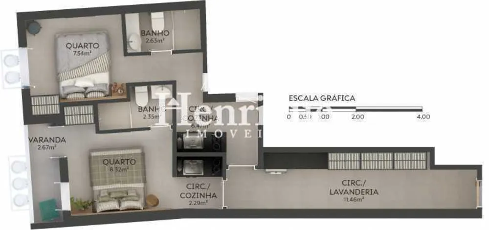 Apartamento, 2 quartos, 55 m² - Foto 12