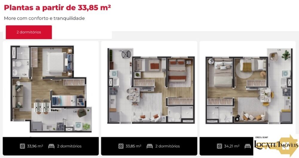 Apartamento, 2 quartos, 33 m² - Foto 3