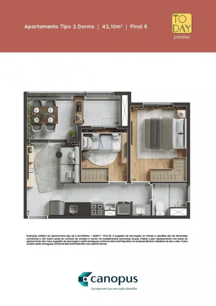 Apartamento, 1 quarto, 29 m² - Foto 2