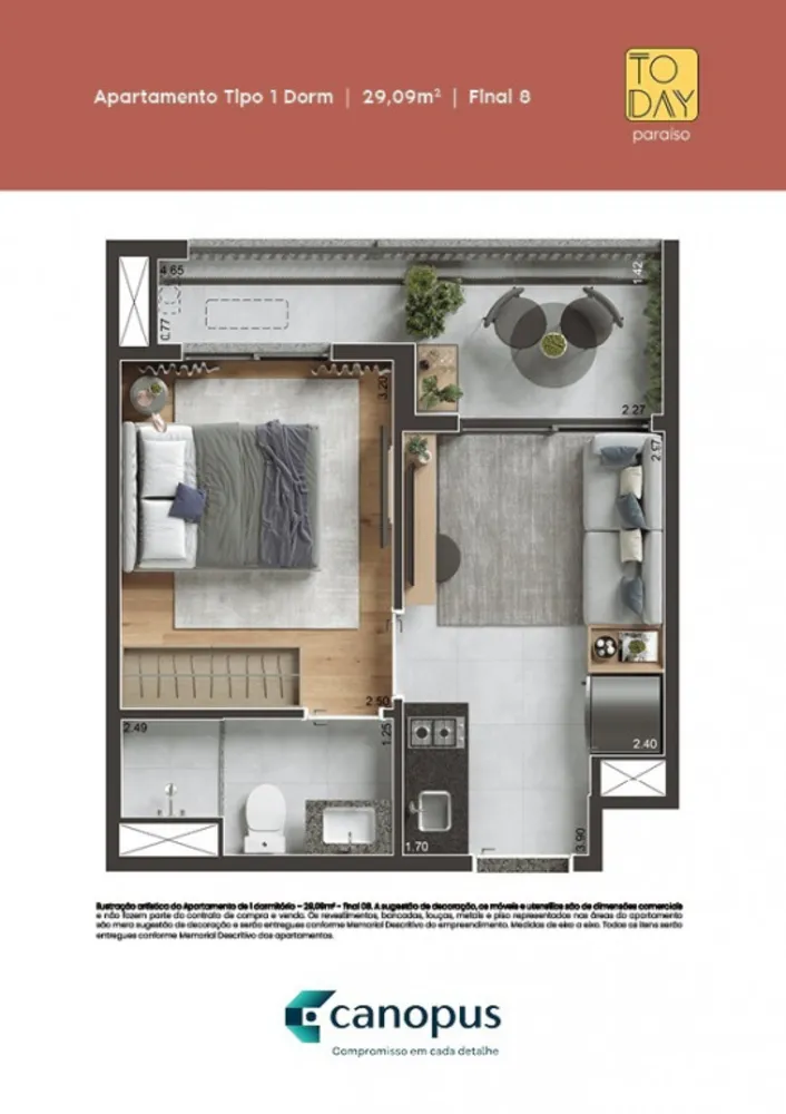 Apartamento, 1 quarto, 29 m² - Foto 5