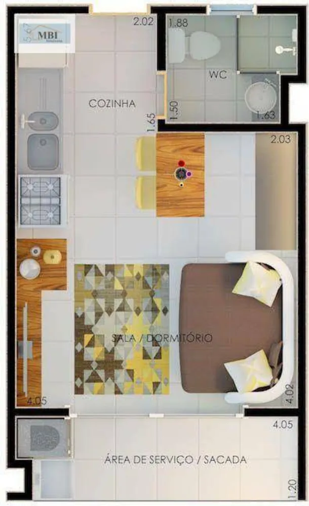 Apartamento, 1 quarto, 33 m² - Foto 9