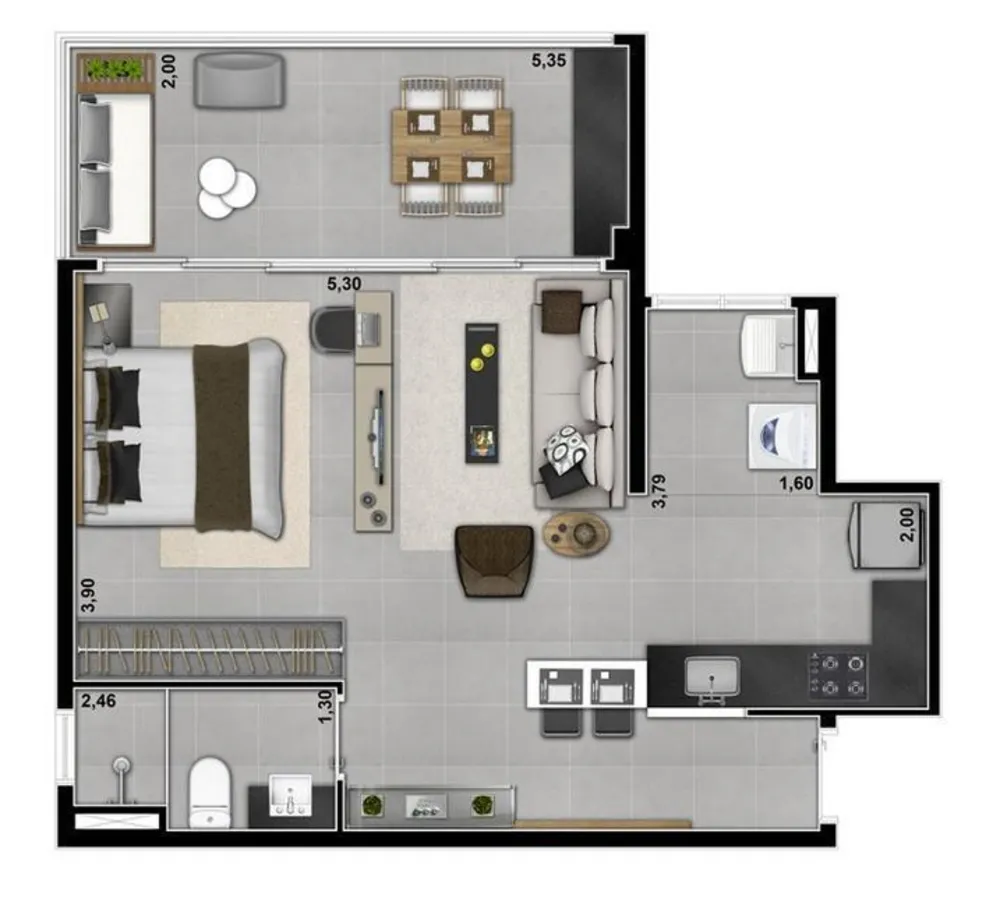Apartamento, 2 quartos, 77 m² - Foto 2