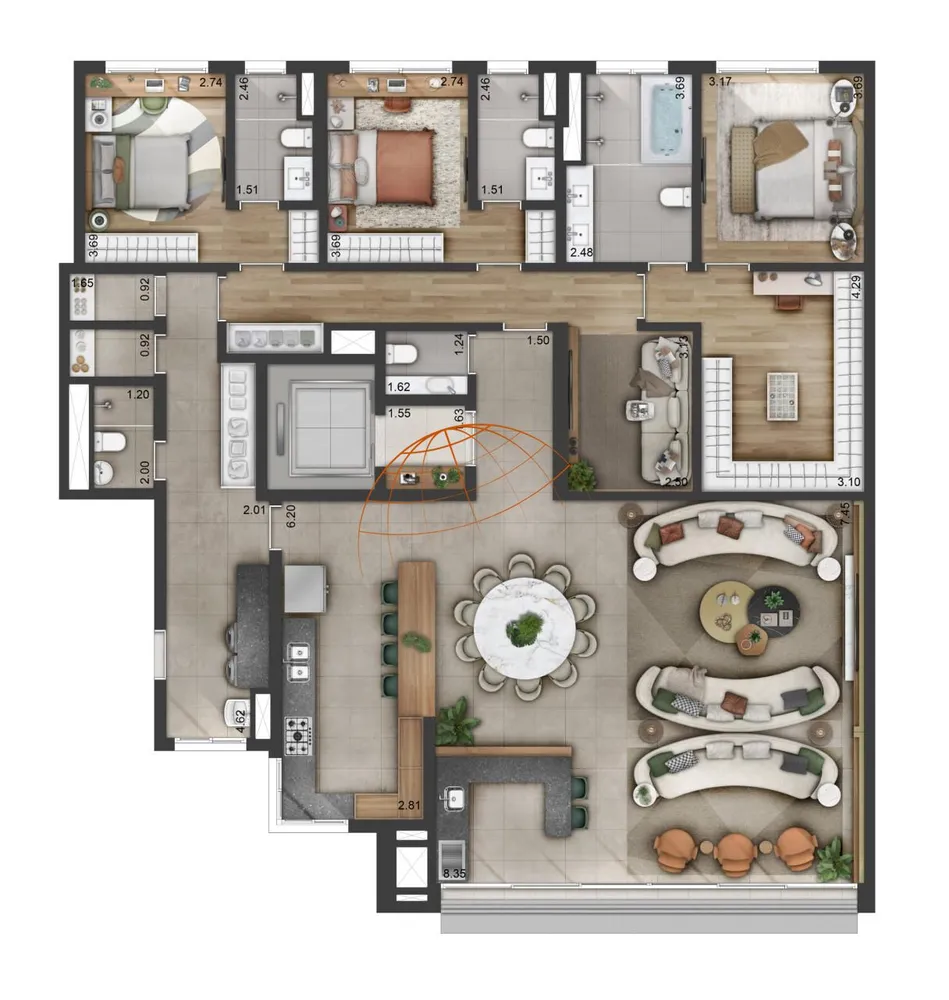 Apartamento, 3 quartos, 4465 m² - Foto 12
