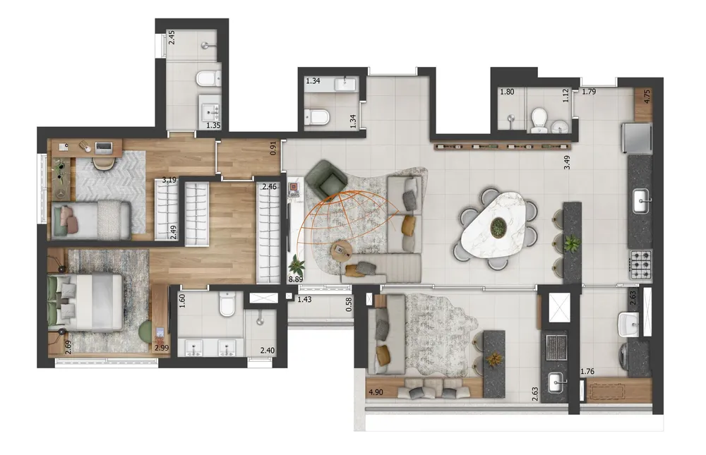 Apartamento, 3 quartos, 150 m² - Foto 3