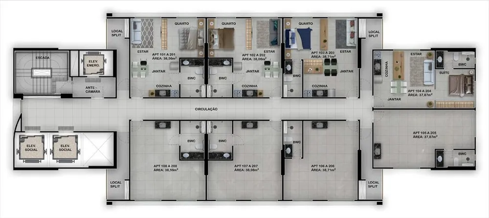 Apartamento, 1 quarto, 38 m² - Foto 3