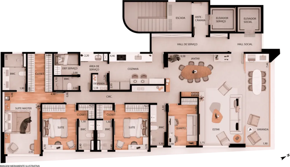 Apartamento, 4 quartos, 173 m² - Foto 4