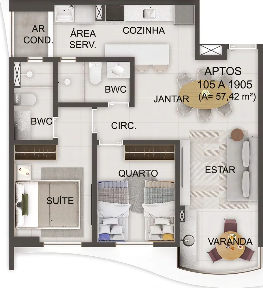 Apartamento, 2 quartos, 55 m² - Foto 4