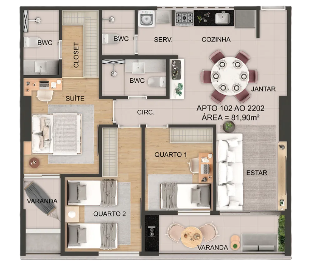 Apartamento, 3 quartos, 82 m² - Foto 4