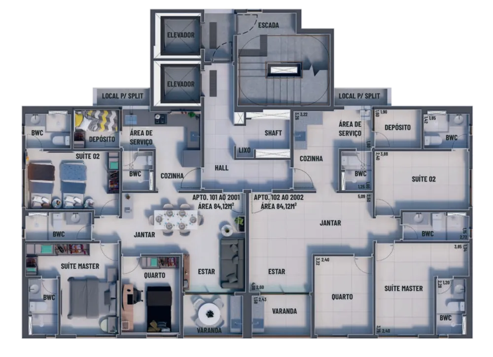 Apartamento, 3 quartos, 84 m² - Foto 3