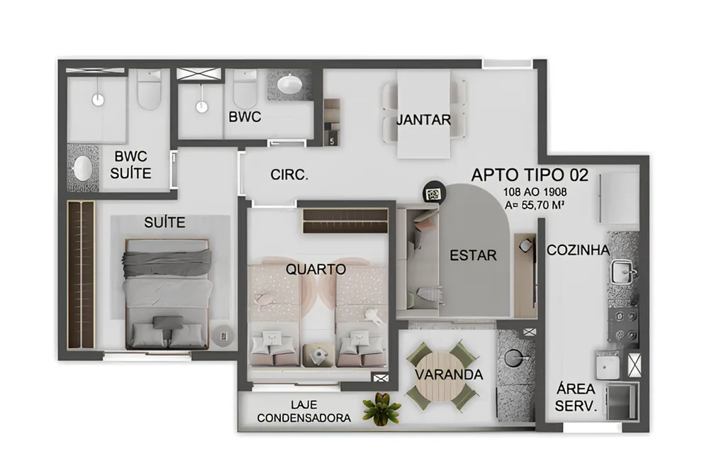 Apartamento, 2 quartos, 90 m² - Foto 3