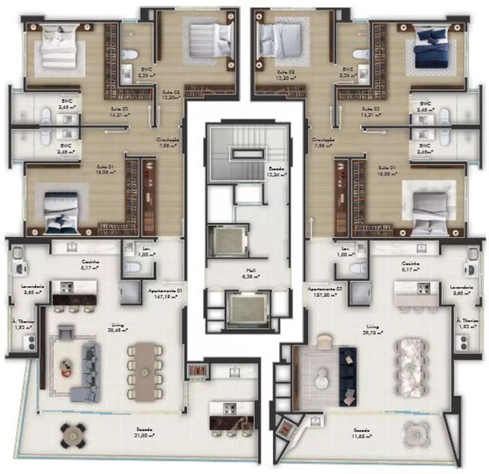 Apartamento à venda com 3 quartos, 137m² - Foto 4