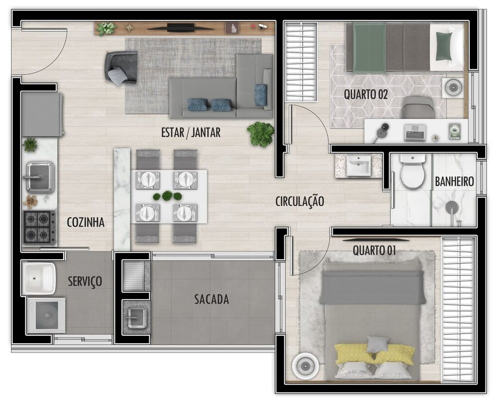 Apartamento, 2 quartos, 44 m² - Foto 19