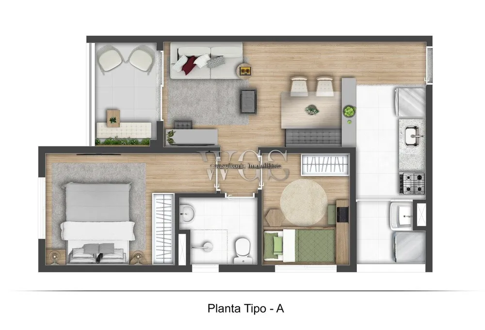 Apartamento, 2 quartos, 45 m² - Foto 1