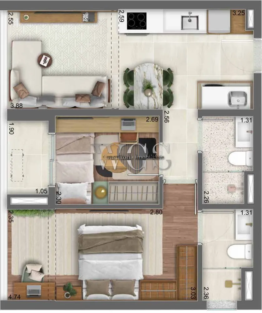 Kitnet-Studio, 25 m² - Foto 1