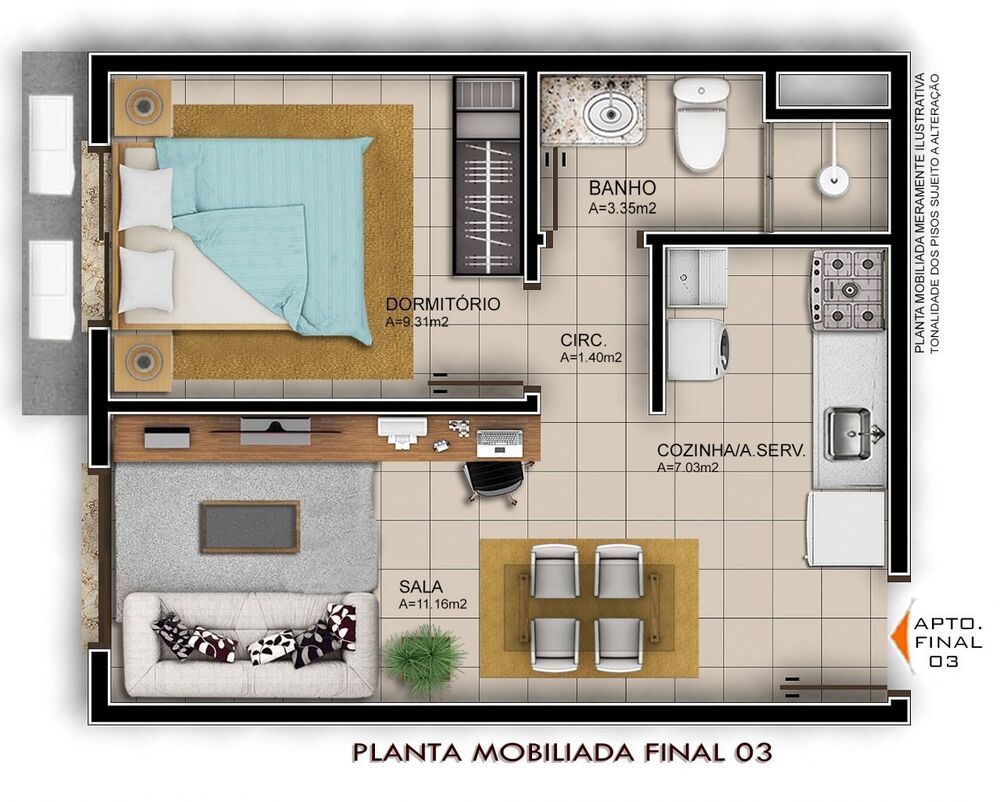 Apartamento, 1 quarto, 37 m² - Foto 2