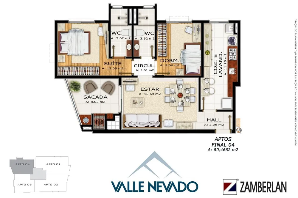 Apartamento, 2 quartos, 80 m² - Foto 2