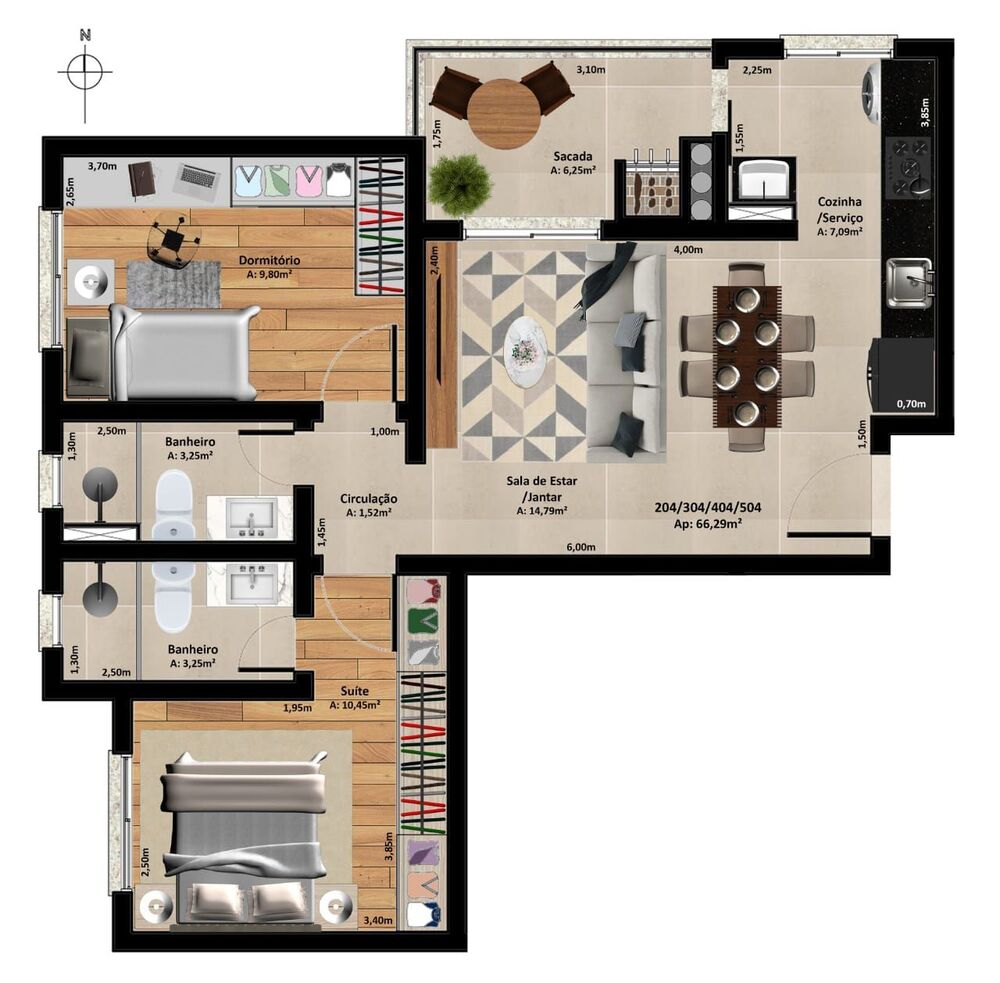 Apartamento, 2 quartos, 66 m² - Foto 5