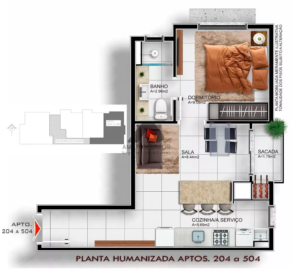 Apartamento à venda com 1 quarto, 29m² - Foto 3