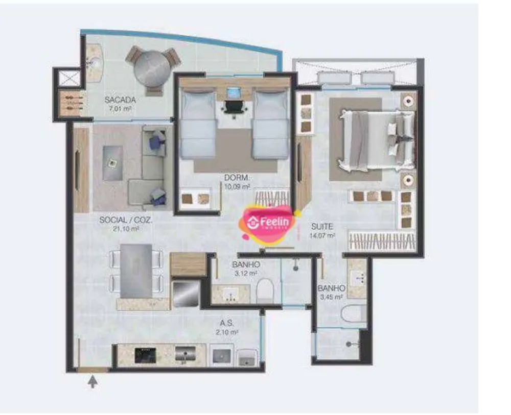 Apartamento, 2 quartos, 69 m² - Foto 4