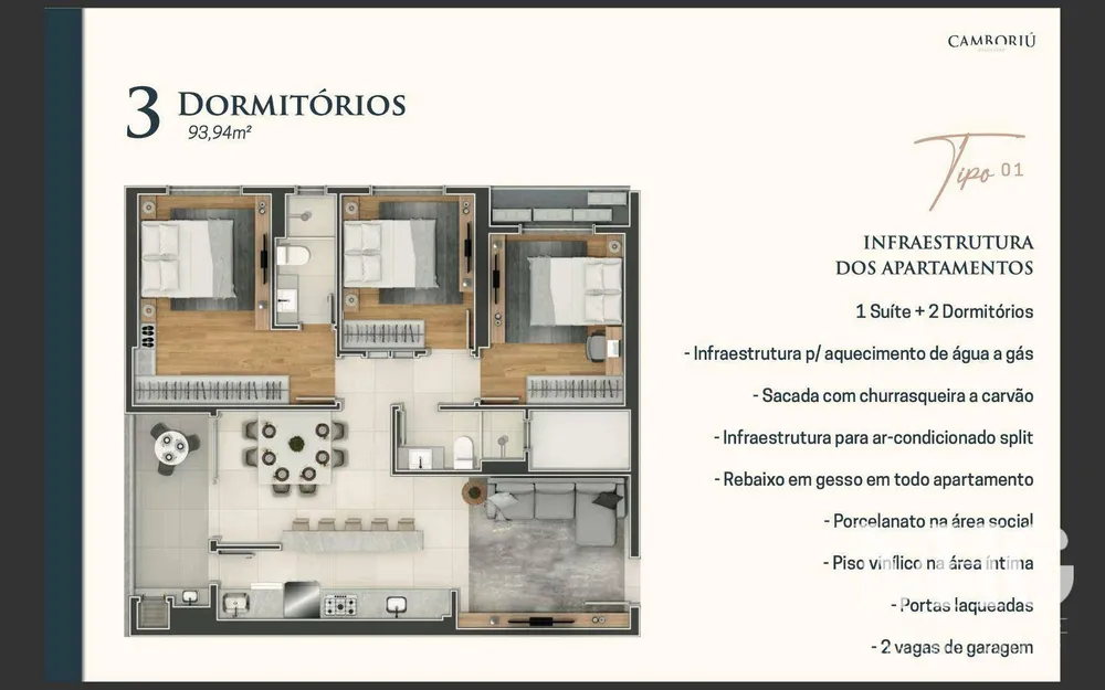 Apartamento, 3 quartos, 93 m² - Foto 2