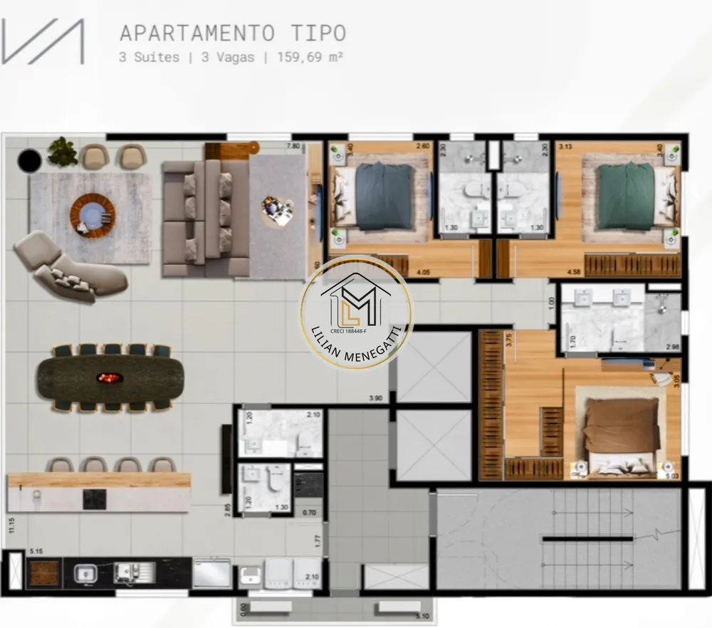 Apartamento, 3 quartos, 159 m² - Foto 3