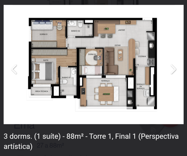 Apartamento à venda com 3 quartos, 88m² - Foto 4