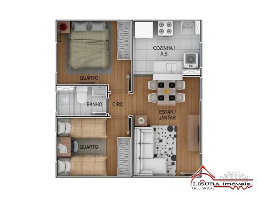 Apartamento à venda com 2 quartos, 39m² - Foto 2