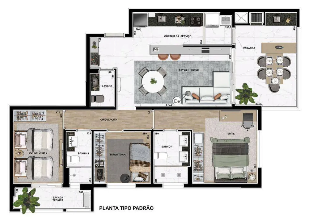 Apartamento, 3 quartos, 103 m² - Foto 1