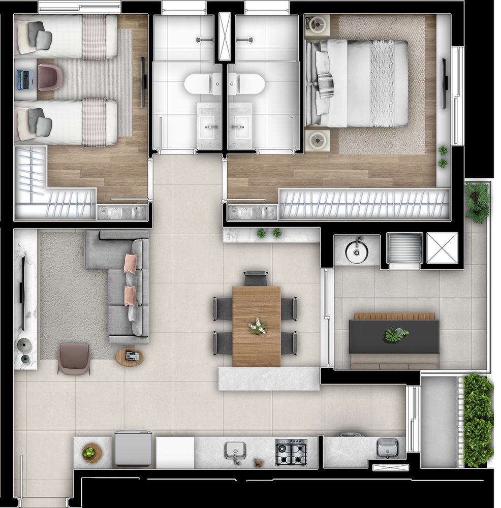 Apartamento à venda com 2 quartos, 68m² - Foto 11