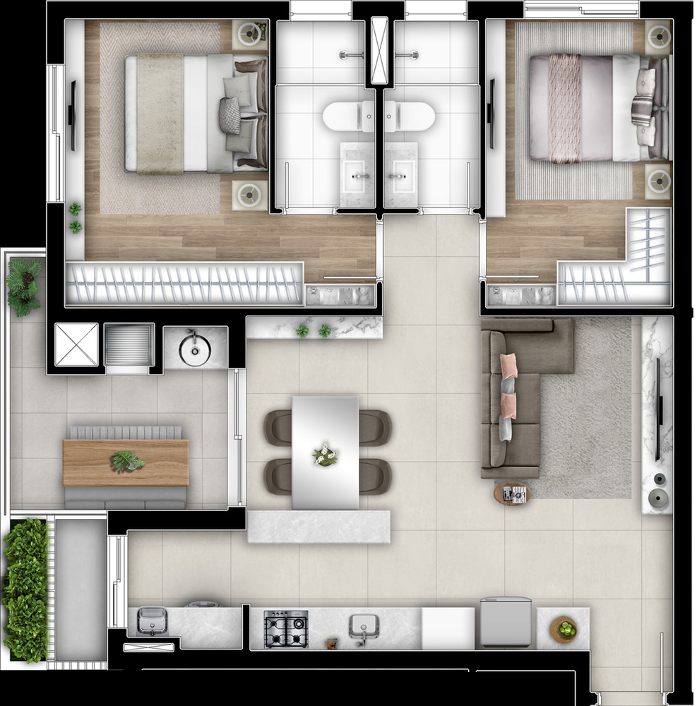 Apartamento à venda com 2 quartos, 68m² - Foto 9