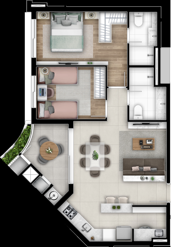 Apartamento à venda com 2 quartos, 68m² - Foto 6