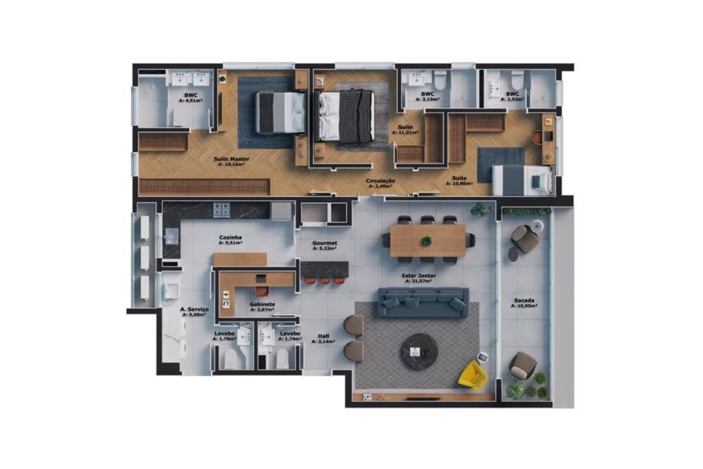 Apartamento, 3 quartos, 153 m² - Foto 4
