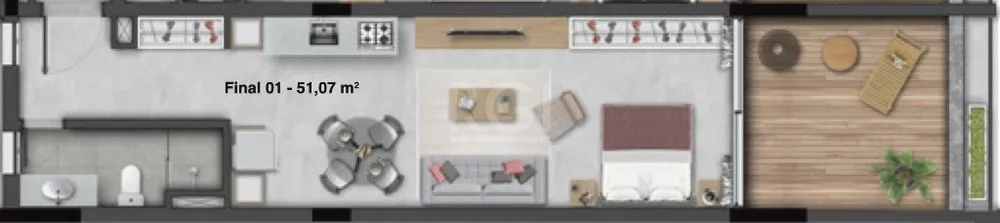 Casa, 1 quarto, 51 m² - Foto 3
