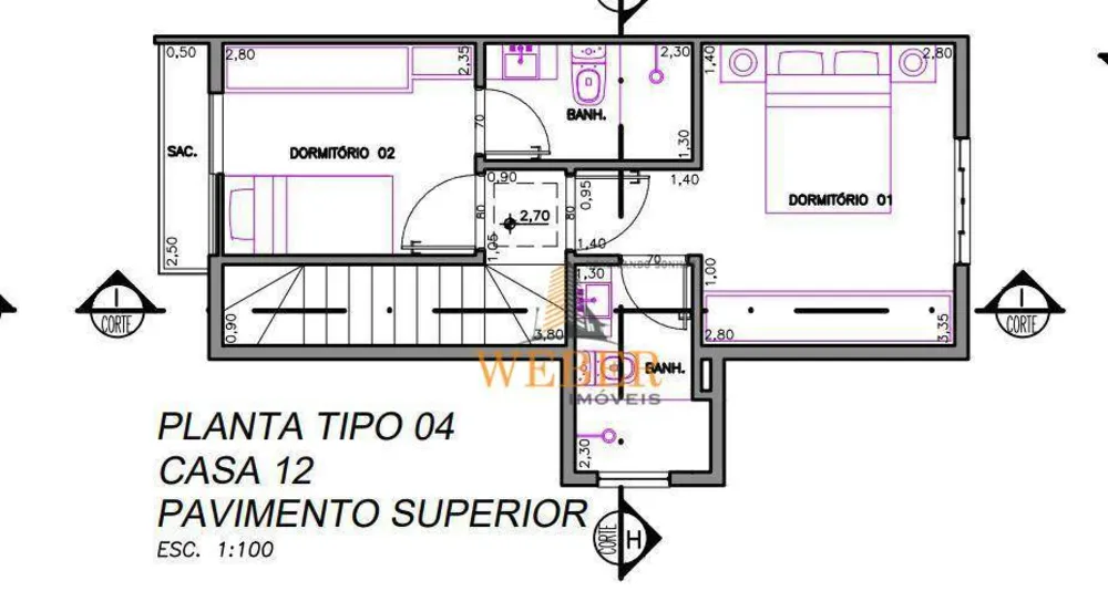 Sobrado, 2 quartos, 58 m² - Foto 9