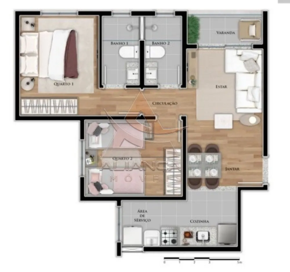 Apartamento, 2 quartos, 53 m² - Foto 3