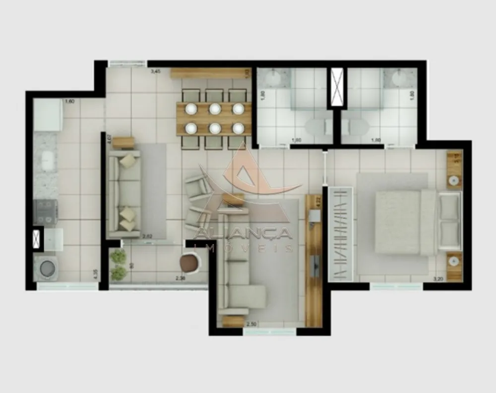 Apartamento, 2 quartos, 56 m² - Foto 2