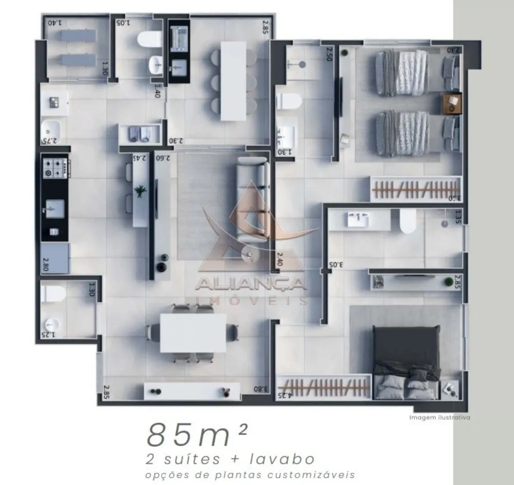 Apartamento, 2 quartos, 85 m² - Foto 2