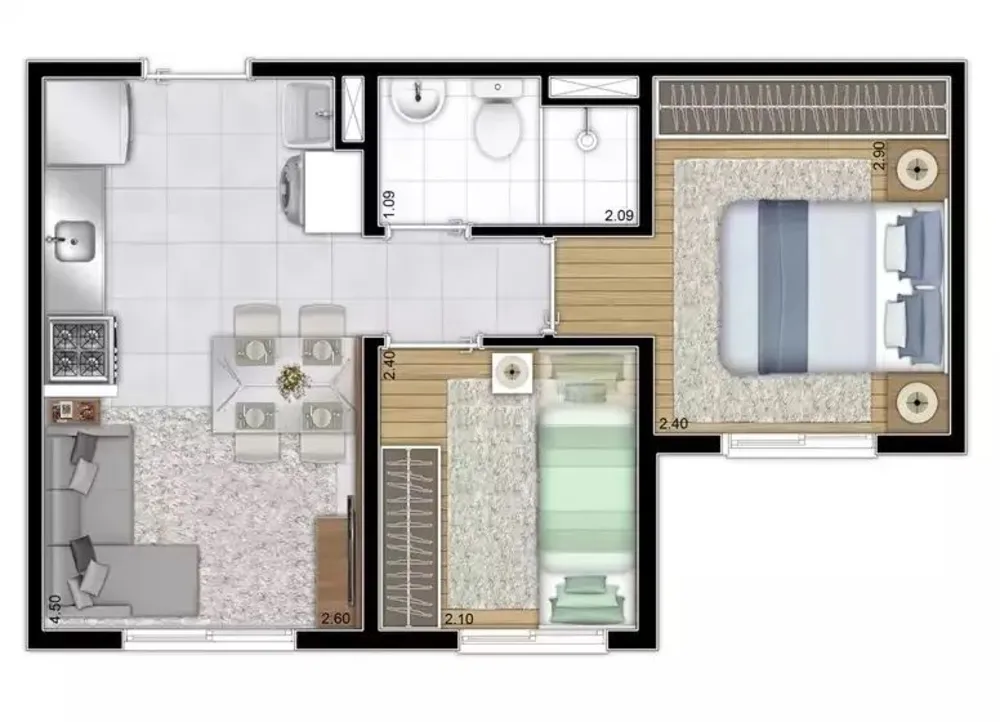 Apartamento, 2 quartos - Foto 2