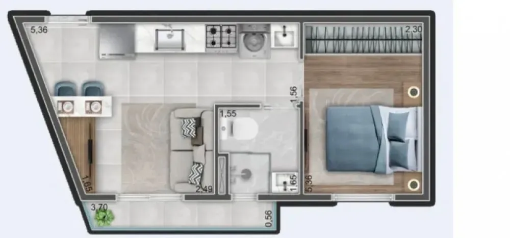 Apartamento, 1 quarto, 30 m² - Foto 2