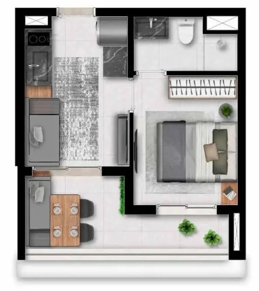 Apartamento, 1 quarto, 30 m² - Foto 3