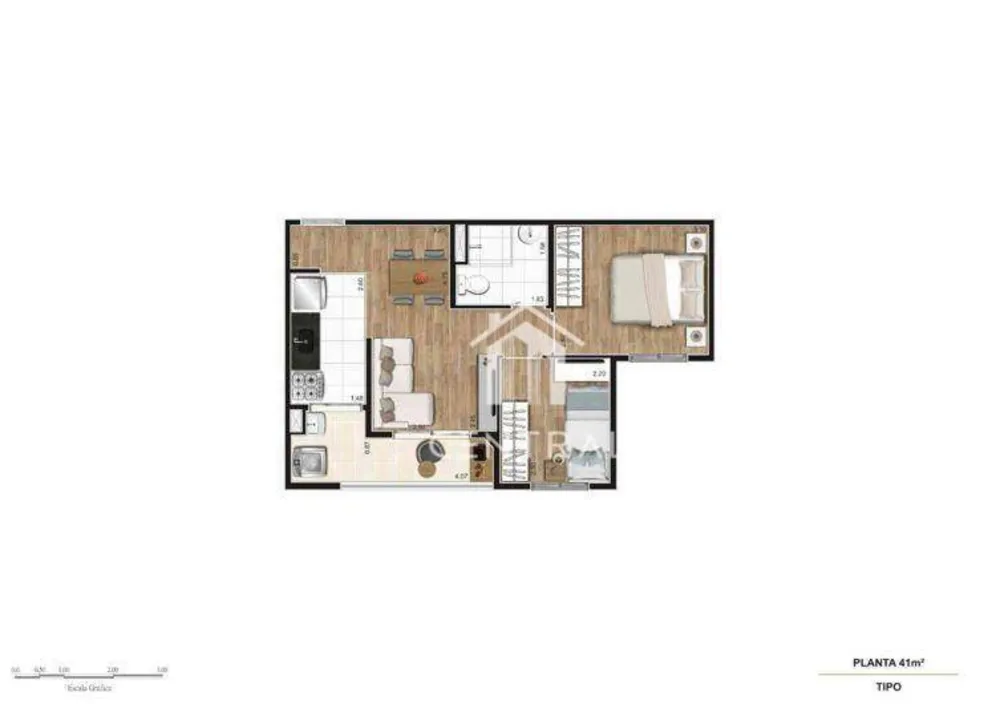 Apartamento, 2 quartos, 43 m² - Foto 4