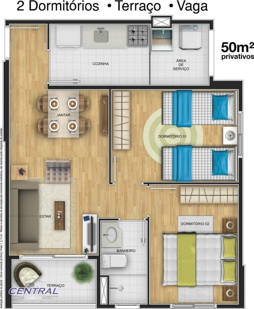 Apartamento, 2 quartos, 50 m² - Foto 3
