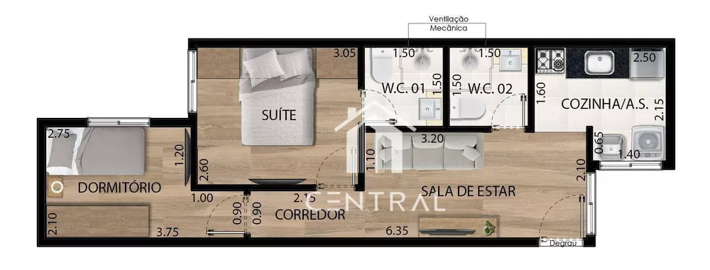 Apartamento, 2 quartos, 36 m² - Foto 8