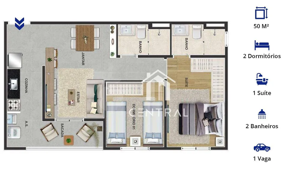 Apartamento, 2 quartos, 47 m² - Foto 12